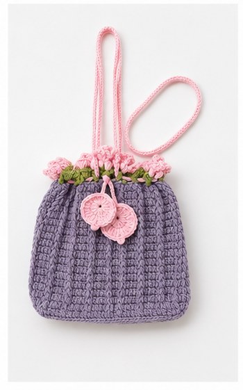 Lavender Floral Drawstring Bag